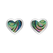 Sterling Silver Abalone Heart Stud Earrings, E2263.