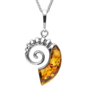 Sterling Silver Amber Small Shell Necklace P2312