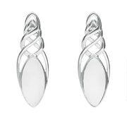 Sterling Silver Bauxite Celtic Long Marquise Stud Earrings E994