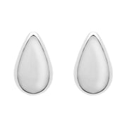 Sterling Silver Bauxite Dinky Pear Stud Earrings. E225.