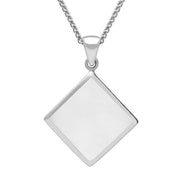 Sterling Silver Bauxite Flat Square Necklace P084