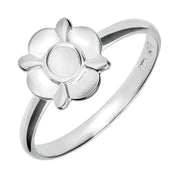 Sterling Silver Bauxite Four Petal Round Ring R741