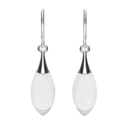 Sterling Silver Bauxite Half Pear Drop Hook Earrings E1233