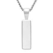 Sterling Silver Bauxite Jet Small Oblong Necklace P020