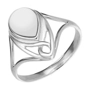 Sterling Silver Bauxite Pear Shaped Celtic Ring, R845