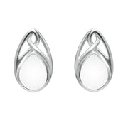 Sterling Silver Bauxite Pear Shaped Celtic Stud Earrings E973