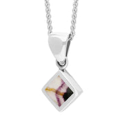 Sterling Silver Blue John Dinky Square Necklace, P327.