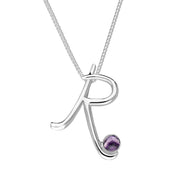 Sterling Silver Blue John Love Letters Initial R Necklace P3465C