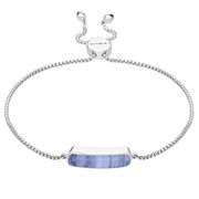 Sterling Silver Blue Lace Agate Lineaire Petite Bracelet B1072