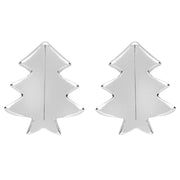 Sterling Silver Cut Out Christmas Tree Stud Earrings E2365