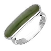 Sterling Silver Jade Lineaire Petite Oval Ring, R1006.