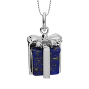 Sterling Silver Lapis Lazuli Christmas Present Necklace, P2985C.