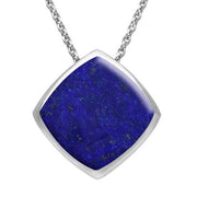 Sterling Silver Lapis Lazuli Cushion Necklace. P1474.
