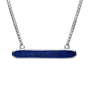Sterling Silver Lapis Lazuli Lineaire Oval Necklace N1001