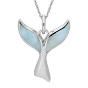 Sterling Silver Larimar Whale Tail Necklace P2984