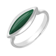 Sterling Silver Malachite Toscana Side Marquise Ring, R513