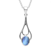 Sterling Silver Moonstone Oval Spoon Necklace, P161