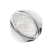Sterling Silver Mother of Pearl Oval Ring. R076.