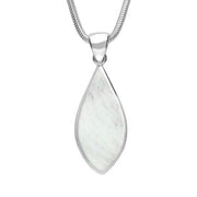Sterling Silver Mother of Pearl Pointed Pear Necklace. P221.