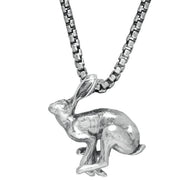 Sterling Silver Necklace Running Hares Small Sterling Silver. P2519.