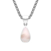 Sterling Silver Pink Mother of Pearl Dinky Pear Necklace. P450.