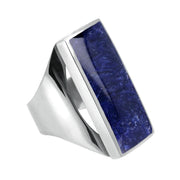 Sterling Silver Sodalite Large Oblong Ring, R064