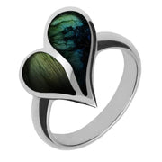 Sterling Silver Spectrolite Split Heart Ring R651
