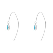 Sterling Silver Turquoise Fleur De Lis Disc Drop Earrings, E1373.