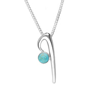 Sterling Silver Turquoise Love Letters Initial I Necklace P3456C