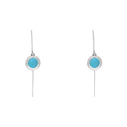 Sterling Silver Turquoise Star Disc Drop Earrings, E1371.