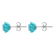 Sterling Silver Turquoise Tuberose Rose Stud Earrings, E2151.