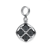 Sterling Silver Whitby Jet Abbey Window Charm. G731