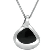 Sterling Silver Whitby Jet Abstract Freeform Necklace. P547.