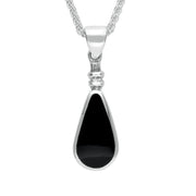 Sterling Silver Whitby Jet Bottle Top Pear Necklace P011