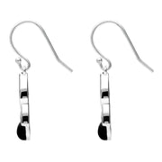 Sterling Silver Whitby Jet Celtic Twist Hook Earrings E2318