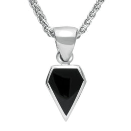 Sterling Silver Whitby Jet Dinky Kite Necklace P455