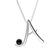 Sterling Silver Whitby Jet Love Letters Initial A Necklace P3448C