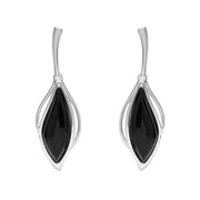 Sterling Silver Whitby Jet Open Marquise Two Piece Set S231