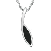 Sterling Silver Whitby Jet Toscana Marquise Necklace P1675