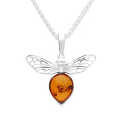 Sterling Silver Small Amber Bee Necklace, P3341C