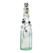 00145689 C W Sellors Sterling Silver Whitby Jet Skull Roses Glass Bottle, GUNQ0000596.