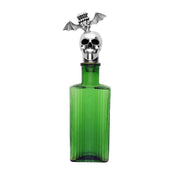 00114052 C W Sellors Sterling Silver Skull and Dagger Glass Bottle, GUNQ0000440.