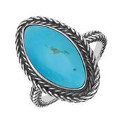 Sterling Silver Turquoise Marquise Foxtail Ring R849