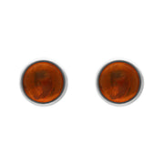 Sterling Silver Amber 5mm Round Earrings, E1729