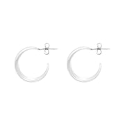 Sterling Silver Concave Hoop Earrings D