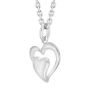 Sterling Silver Double Heart Necklace D