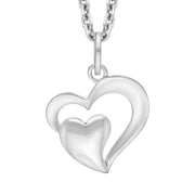 Sterling Silver Double Heart Necklace D P2638