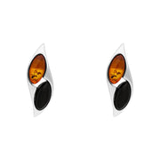 sterling-silver-amber-Whitby-Jet-marquise-stud-Earrings-E1039