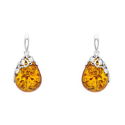 sterling-silver-amber-leaf-pear-drop-Earrings-E2489