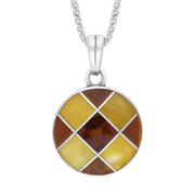 Sterling Silver Amber Round Necklace, KP1373.9G